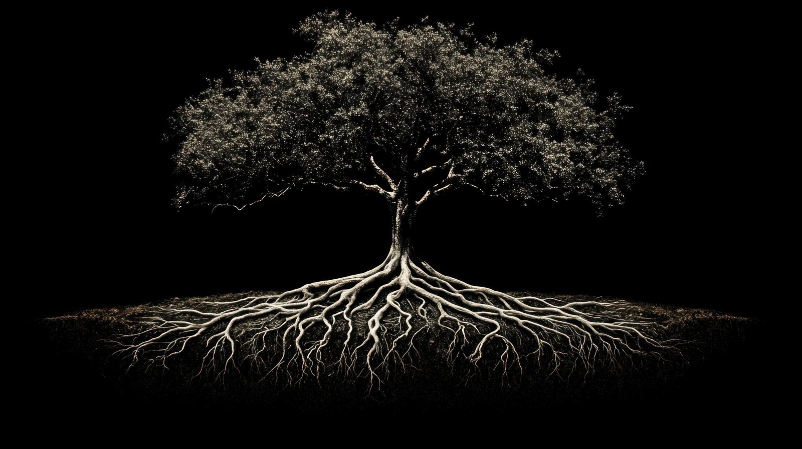 Majestic Tree Roots: A Monochrome Masterpiece
